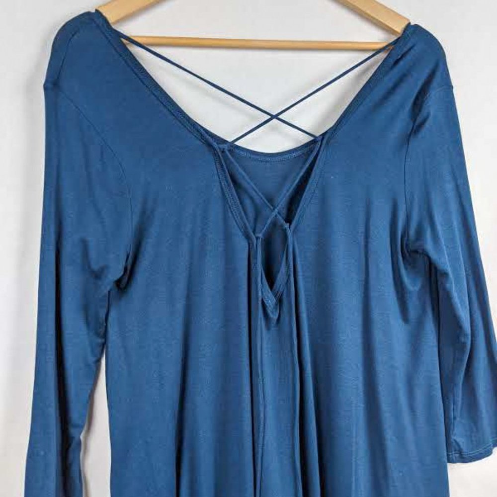 🎇 LUSH Criss Cross Back Dolman Sleeve Blouse S - Picture 4 of 6